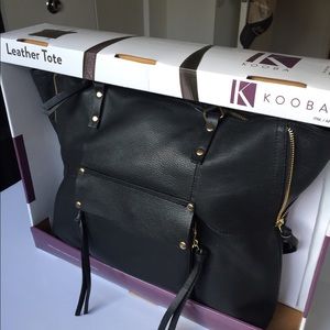Kooba black leather tote still in box